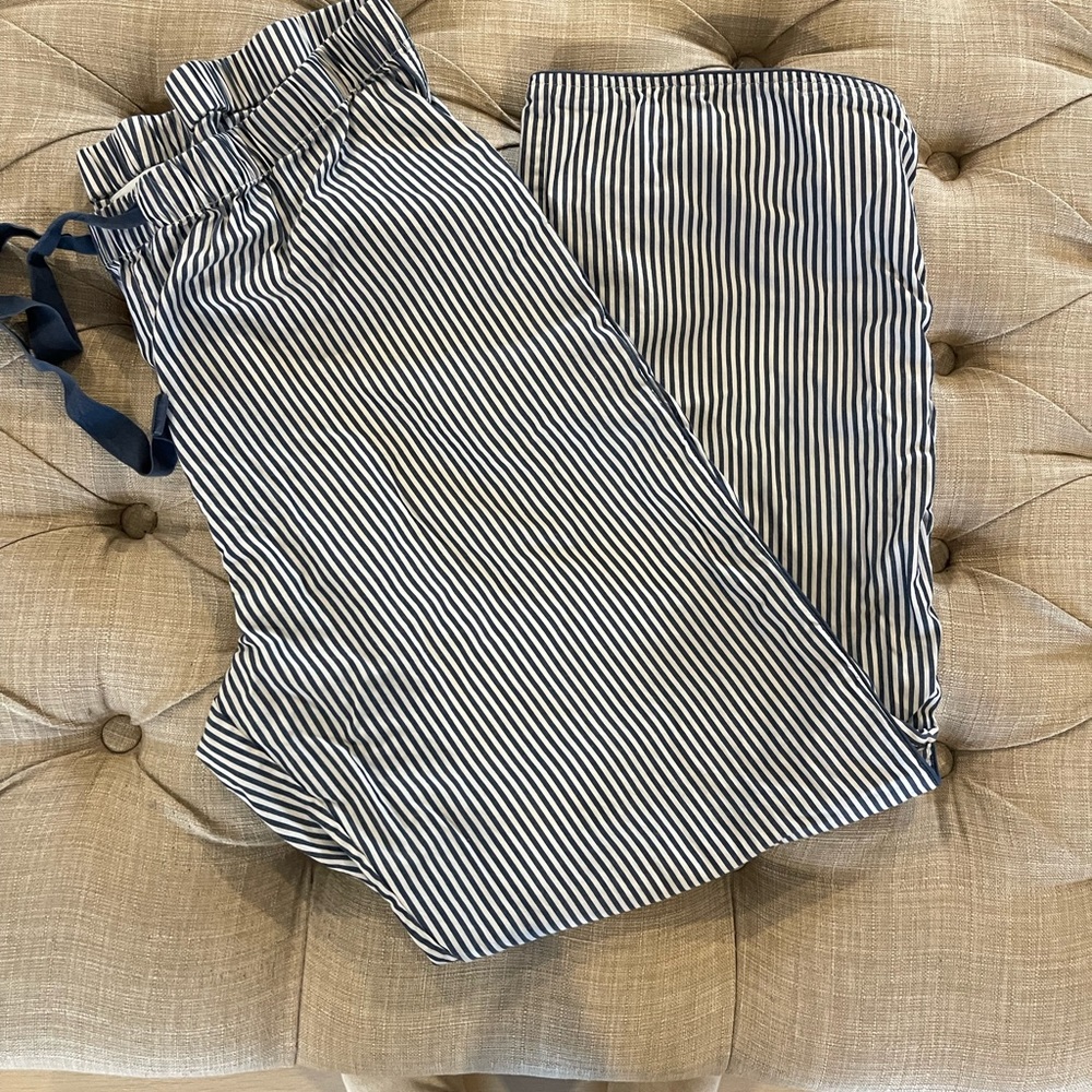 Lake Navy Stripe Poplin Pajama Pants, size small